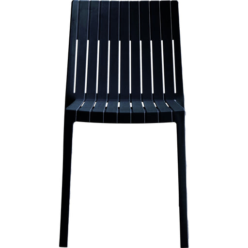 Bistro Dining Chair Slatted Back Polypropylene Indoors & Outdoors 400x420x800mm Black |  P184BLACK Makfry