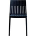 Bistro Dining Chair Slatted Back Polypropylene Indoors & Outdoors 400x420x800mm Black |  P184BLACK Makfry