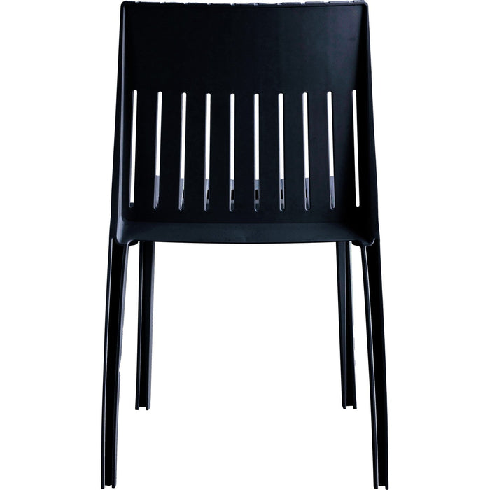 Bistro Dining Chair Slatted Back Polypropylene Indoors & Outdoors 400x420x800mm Black |  P184BLACK Makfry