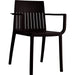 B GRADE Bistro Dining Chair Slatted Back with Armrests Polypropylene Indoors & Outdoors 570x420x800mm Black |  P185BLACK B GRADE Makfry