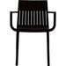 B GRADE Bistro Dining Chair Slatted Back with Armrests Polypropylene Indoors & Outdoors 570x420x800mm Black |  P185BLACK B GRADE Makfry