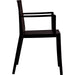 B GRADE Bistro Dining Chair Slatted Back with Armrests Polypropylene Indoors & Outdoors 570x420x800mm Black |  P185BLACK B GRADE Makfry