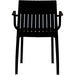 B GRADE Bistro Dining Chair Slatted Back with Armrests Polypropylene Indoors & Outdoors 570x420x800mm Black |  P185BLACK B GRADE Makfry