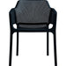 Bistro Dining Chair Perforated Backrest with Armrests Polypropylene Indoors & Outdoors 590x580x790mm Black |  P186BLACK Makfry