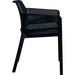 Bistro Dining Chair Perforated Backrest with Armrests Polypropylene Indoors & Outdoors 590x580x790mm Black |  P186BLACK Makfry