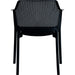 Bistro Dining Chair Perforated Backrest with Armrests Polypropylene Indoors & Outdoors 590x580x790mm Black |  P186BLACK Makfry