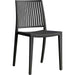 Bistro Dining Chair Vertical Slat Backrest Polypropylene Indoors & Outdoors 420x400x810mm Black |  P190BLACK Makfry