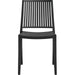 Bistro Dining Chair Vertical Slat Backrest Polypropylene Indoors & Outdoors 420x400x810mm Black |  P190BLACK Makfry