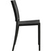 Bistro Dining Chair Vertical Slat Backrest Polypropylene Indoors & Outdoors 420x400x810mm Black |  P190BLACK Makfry
