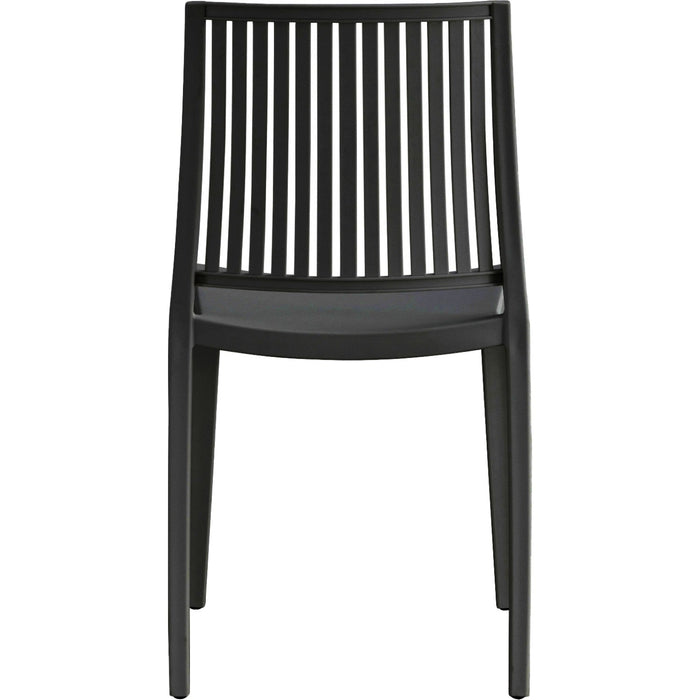 Bistro Dining Chair Vertical Slat Backrest Polypropylene Indoors & Outdoors 420x400x810mm Black |  P190BLACK Makfry