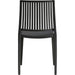 Bistro Dining Chair Vertical Slat Backrest Polypropylene Indoors & Outdoors 420x400x810mm Black |  P190BLACK Makfry