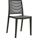 Bistro Dining Chair Decorative Slatted Backrest Polypropylene Indoors & Outdoors 420x400x810mm Black |  P192BLACK Makfry