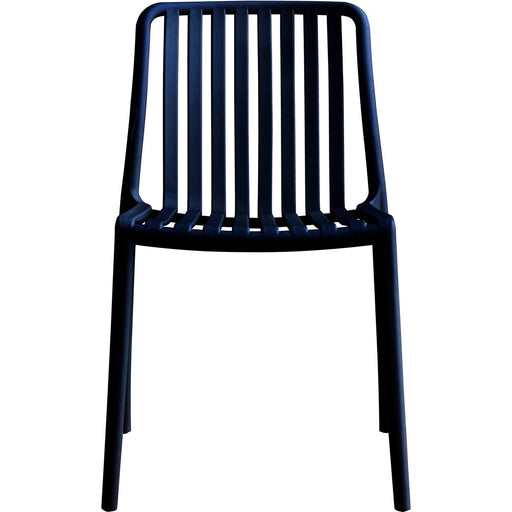 Bistro Dining Chair Slatted Seat and Backrest Polypropylene Indoors & Outdoors 440x450x800mm Black |  P194BLACK Makfry