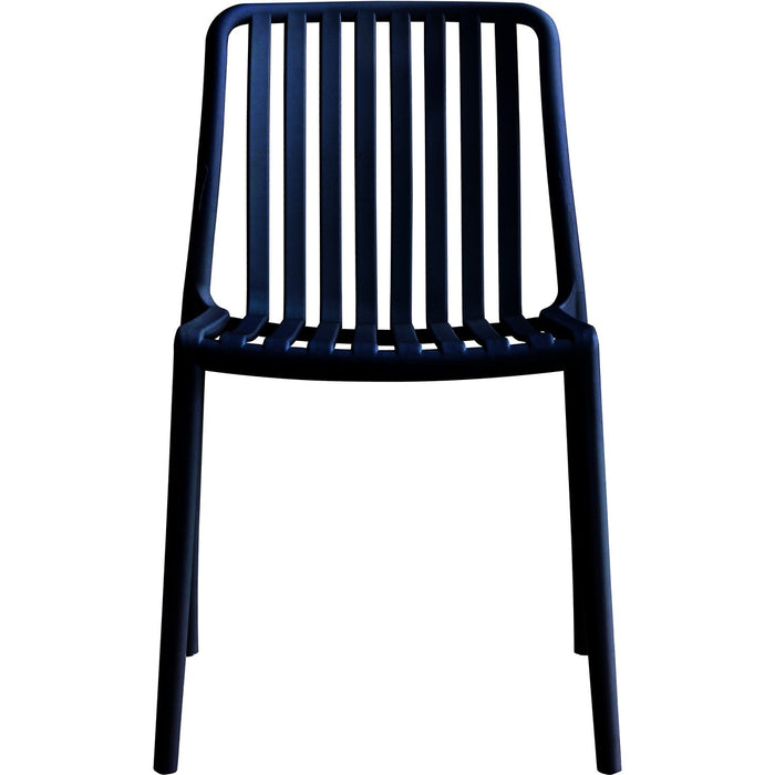 Bistro Dining Chair Slatted Seat and Backrest Polypropylene Indoors & Outdoors 440x450x800mm Black |  P194BLACK Makfry