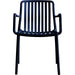 B GRADE Bistro Dining Chair with Armrests Slatted Seat and Backrest Polypropylene Indoors & Outdoors 520x450x800mm Black |  P195BLACK B GRADE Makfry