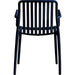 B GRADE Bistro Dining Chair with Armrests Slatted Seat and Backrest Polypropylene Indoors & Outdoors 520x450x800mm Black |  P195BLACK B GRADE Makfry