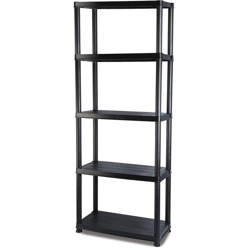 Professional Plastic Shelving Unit 5 tier Black 600x300x1735mm |  P5T Makfry