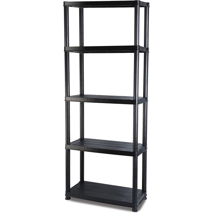 Professional Plastic Shelving Unit 5 tier Black 600x300x1735mm |  P5T Makfry
