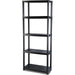 Professional Plastic Shelving Unit 5 tier Black 600x300x1735mm |  P5T Makfry