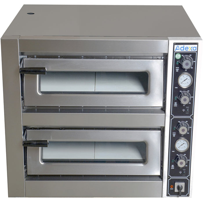 Double Deck Electric Pizza Oven 230V Premium Thermometer 680x680mm Capacity 8 pizzas at 13" |  PBT2680