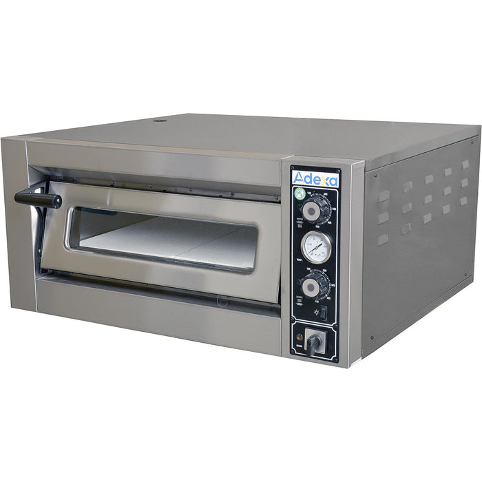 Single Deck Electric Pizza Oven 230V Premium Thermometer 680x680mm Capacity 4 pizzas at 13" |  PBT1680