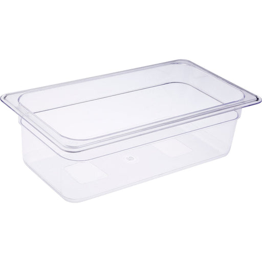Heavy duty Polycarbonate Gastronorm Pan GN1/3 Depth 100mm Clear 3 litres |  PCPAN13100 Makfry