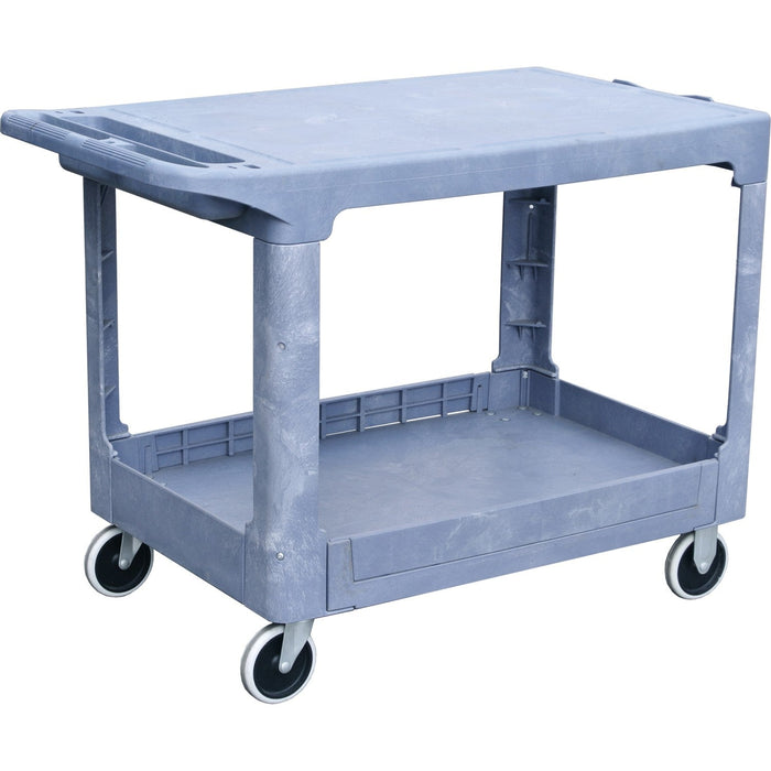 Professional Heavy Duty 2-Tier Plastic Utility Trolley with Raised Edge Top & 227kg Capacity 950x650mm |  PSC95652C Makfry
