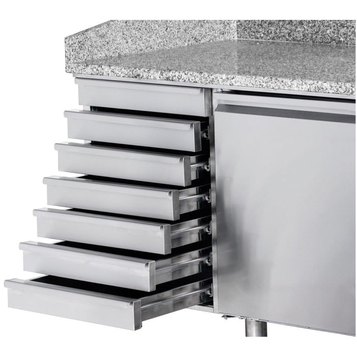 B GRADE Refrigerated pizza preparation table 2 door 7 neutral drawers |  PZ2610TN B GRADE