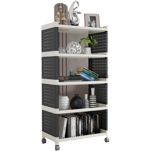 Mobile Plastic Shelving Unit 5 tier Black & Grey  490x290x970mm |  PP5 Makfry