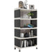 Mobile Plastic Shelving Unit 5 tier Black & Grey  490x290x970mm |  PP5 Makfry