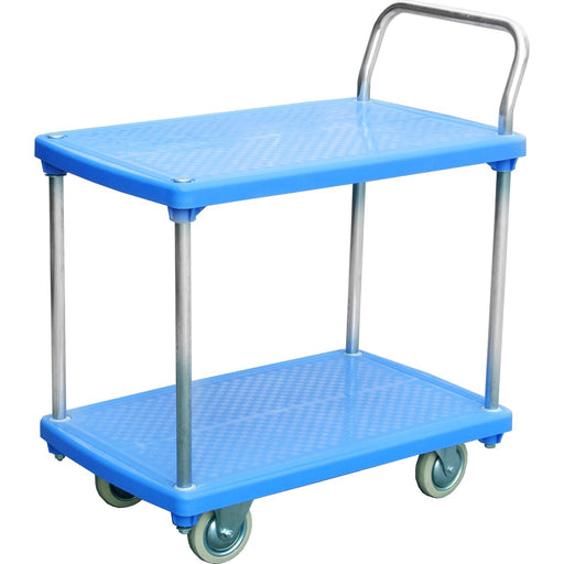 Professional Heavy-Duty 2-Tier Platform Trolley with Handle 225kg Capacity 730x490mm |  PPT734921 Makfry