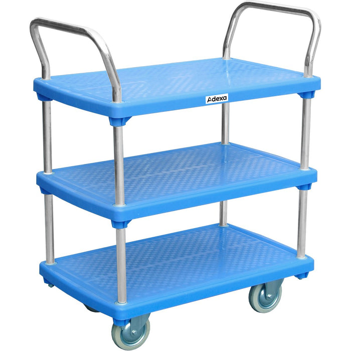Platform Trolley 3 Tier Blue 810x500x930mm 210kg |  PPT815032 Makfry