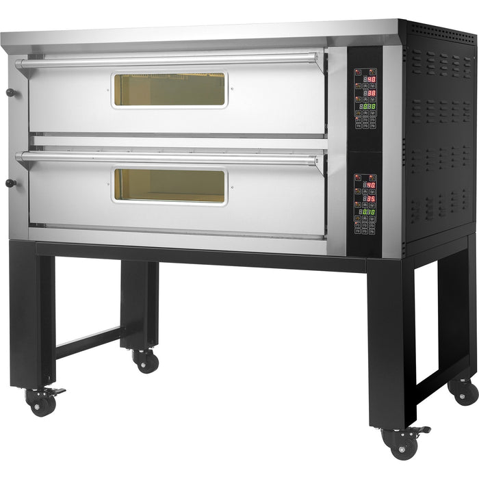 Commercial Pizza oven with stand Electric 2 chambers 6+6 pizzas x 33cm 450°C Digital controls 13.2kW 400V |  PS602DIGITAL