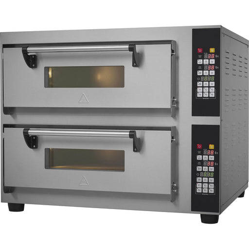 B Grade Commercial Pizza Oven Electric 2 Chambers 400x400mm 450°C Digital Controls 5.2k W 230 V | Ps442 Be B Grade Makfry