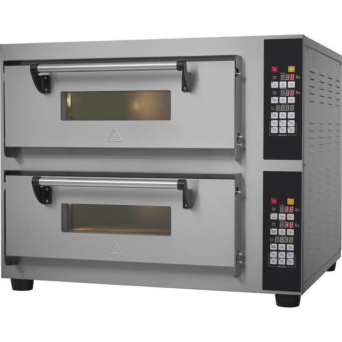 B Grade Commercial Pizza Oven Electric 2 Chambers 400x400mm 450°C Digital Controls 5.2k W 230 V | Ps442 Be B Grade Makfry