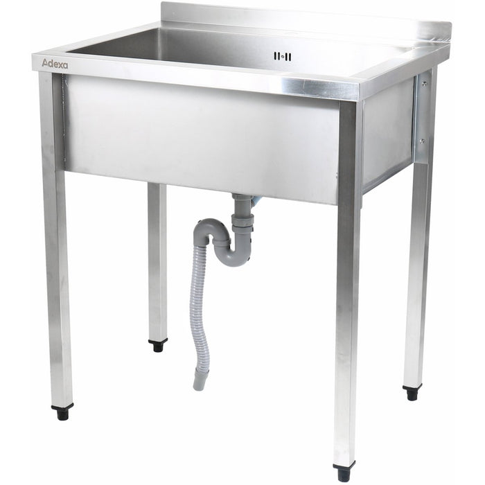 Commercial Pot Wash Sink Stainless steel 1 bowl Splashback 1000x600x900mm Square legs |  PSA10060