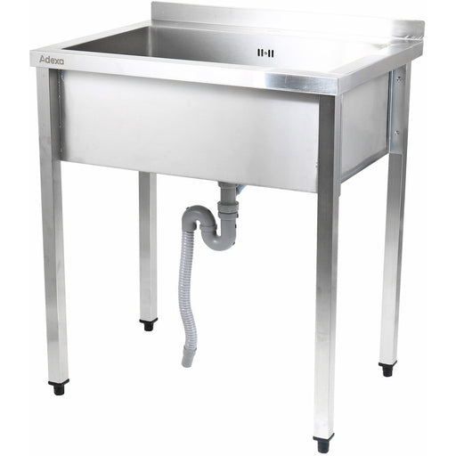 Commercial Pot Wash Sink Stainless Steel 1 Bowl Splashback 1200x600x900mm Square Legs |  Psa12060 Makfry