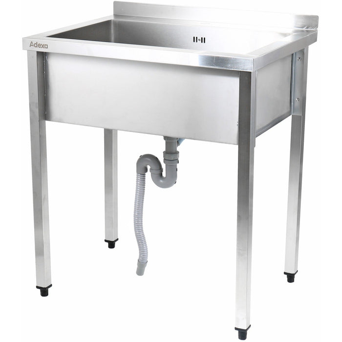 Commercial Pot Wash Sink Stainless Steel 1 Bowl Splashback 1200x600x900mm Square Legs |  Psa12060 Makfry