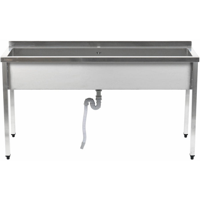 Commercial Pot Wash Sink Stainless Steel 1 Bowl Splashback 2000x700x900mm Square Legs | Psa20070 Makfry