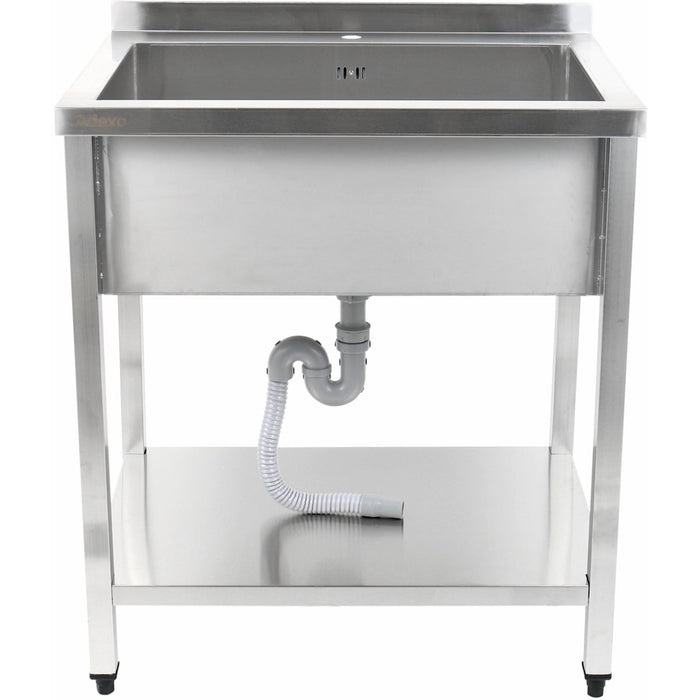 Commercial Pot Wash Sink Stainless steel 1 bowl Splashback Bottom shelf 1000x600x900mm Square legs |  PSA10060U