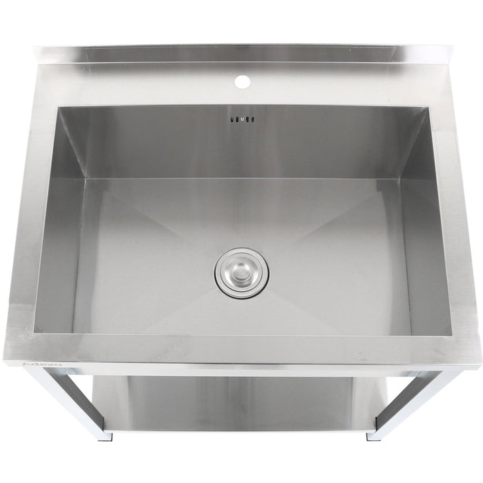 Commercial Pot Wash Sink Stainless steel 1 bowl Splashback Bottom shelf 1000x600x900mm Square legs |  PSA10060U