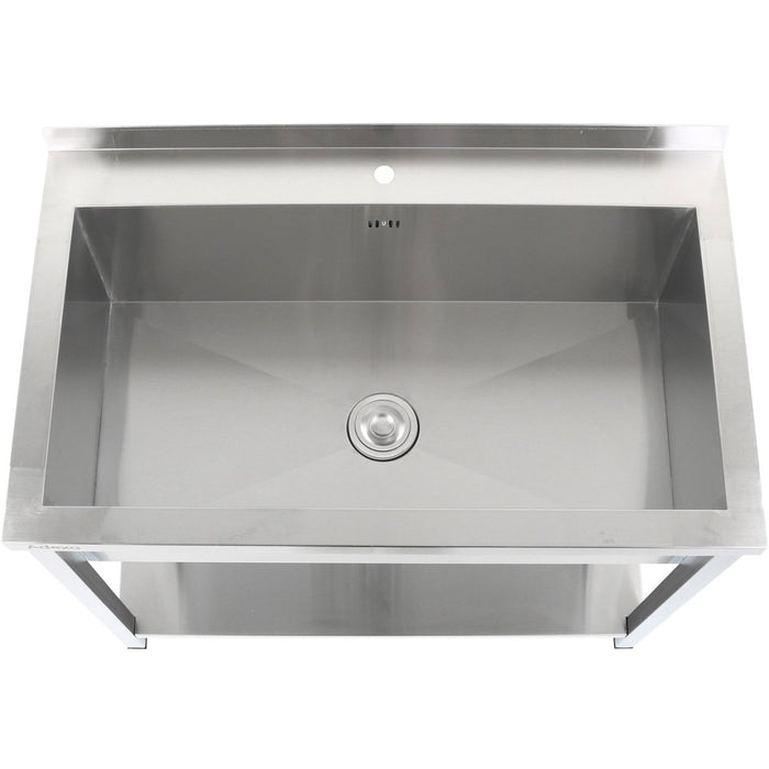 Commercial Pot Wash Sink Stainless steel 1 bowl Splashback Bottom shelf 1200x600x900mm Square legs |  PSA12060U