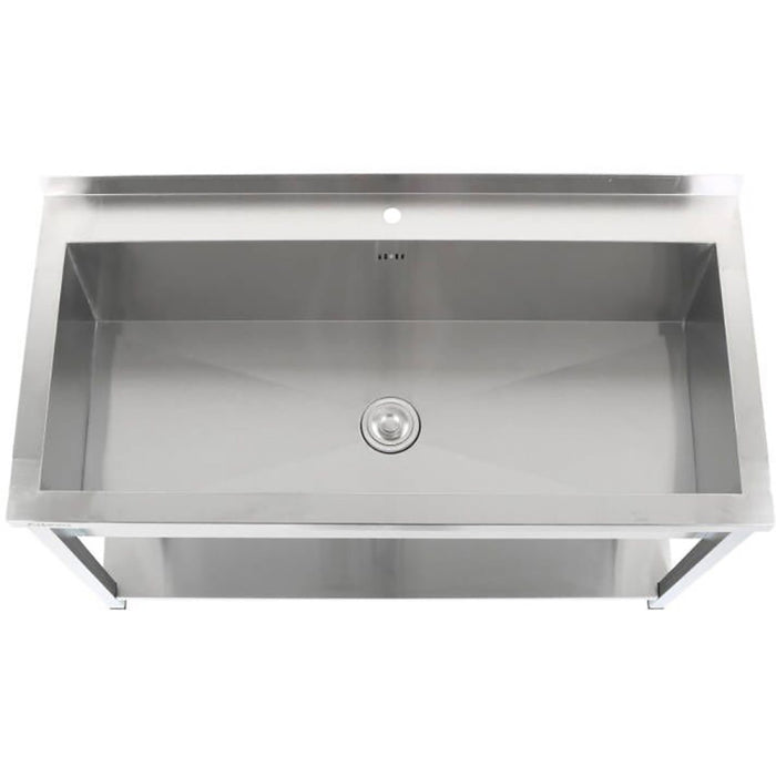 Commercial Pot Wash Sink Stainless steel 1 bowl Splashback Bottom shelf 1400x700x900mm Square legs |  PSA14070U