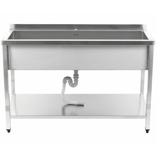 Commercial Pot Wash Sink Stainless Steel 1 Bowl Splashback Bottom Shelf 2000x700x900mm Square Legs | Psa20070 U Makfry