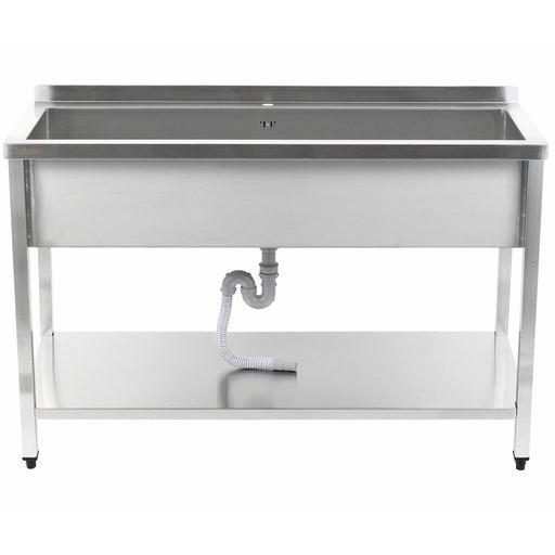 Commercial Pot Wash Sink Stainless Steel 1 Bowl Splashback Bottom Shelf 1600x600x900mm Square Legs | Psa16060 U Makfry