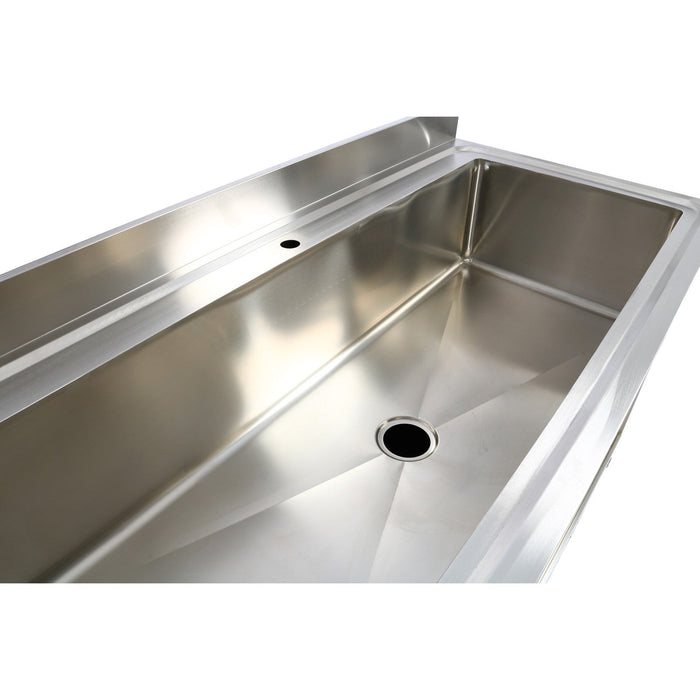 Commercial Pot Wash Sink Stainless Steel 1 Bowl Splashback 2 Doors 1500x600x850+100mm | Psd150602 D Makfry