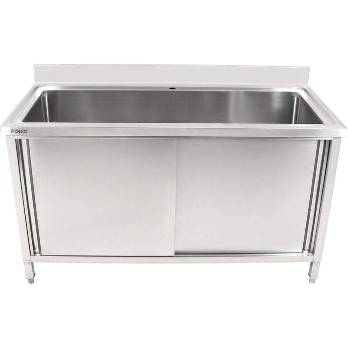 B GRADE Commercial Pot Wash Sink Stainless steel 1 bowl Splashback 2 Doors 1500mm Depth 700mm |  PSD150702D B GRADE