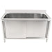 Commercial Pot Wash Sink Stainless Steel 1 Bowl Splashback 2 Doors 1200x600x850+100mm | Psd120602 D Makfry