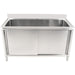 Commercial Pot Wash Sink Stainless Steel 1 Bowl Splashback 2 Doors 1500x600x850+100mm | Psd150602 D Makfry