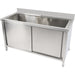 Commercial Pot Wash Sink Stainless Steel 1 Bowl Splashback 2 Doors 1200x600x850+100mm | Psd120602 D Makfry